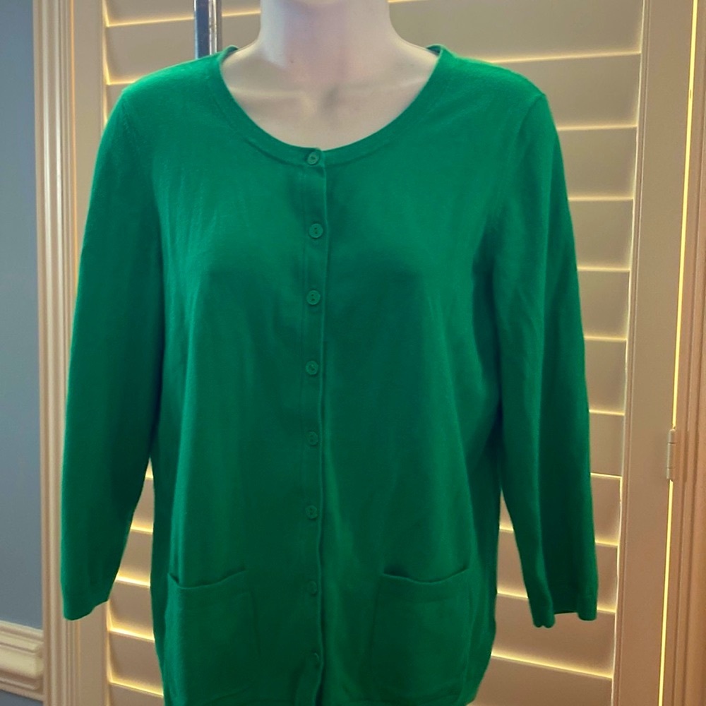 Talbots Pima Cotton Stretch Cardigan, Medium